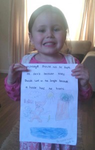 Winning picture, Leah Hines, aged 4